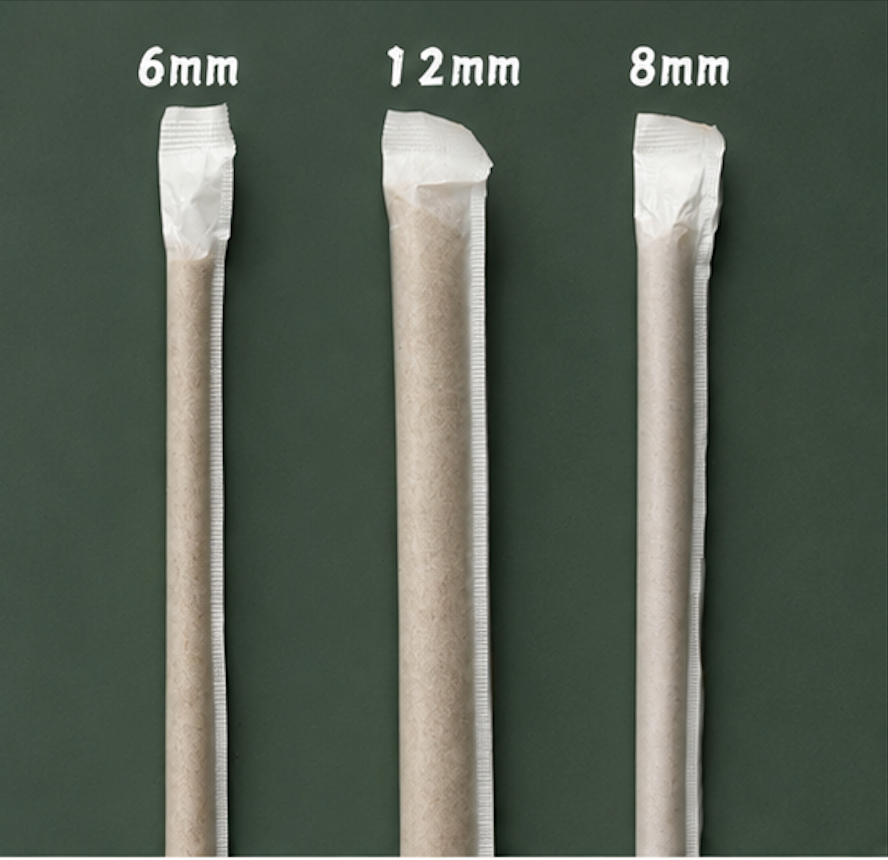 Tea Fiber Straws-Flat End * Wrapped